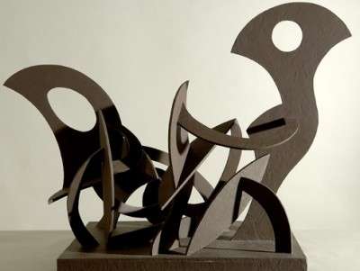 OPS.9..Encounter.1970.Scultura.legno.dipinto.base.cm.69x50.5.h.cm.74