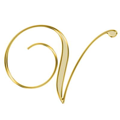 lettera V oro
